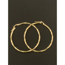 Load image into Gallery viewer, 18K Gold Earrings Hoops Loops Twisted 1.88 grams Large - Rafant