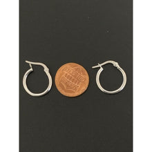 Load image into Gallery viewer, 18K Gold Earrings Hoops Loops Small 1.07 grams White Gold - Rafant
