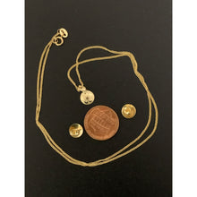 Load image into Gallery viewer, 18K Gold Necklace Chain 18 inches Round Circle Pendant with Earrings Set 1.80 grams - Rafant