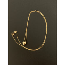 Load image into Gallery viewer, 18K Gold Necklace Chain 16.5 inches with Puffed Heart Pendant Charm 1.69 grams - Rafant