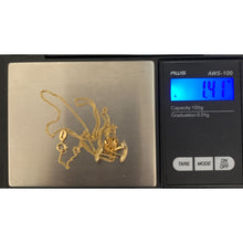 Load image into Gallery viewer, 18K Gold Necklace Chain 18 inches Heart Pendant with Earrings Set 1.41 grams - Rafant