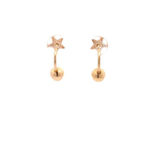 Load image into Gallery viewer, 18K Yellow Gold Earrings Screw Type Ball Star 1.35 grams - Rafant