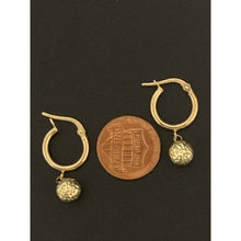 Load image into Gallery viewer, 18K Gold Earrings Hoops Balls Small 1.61 grams - Rafant