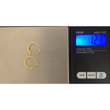 Load image into Gallery viewer, 18K Gold Earrings Hoops Loops Small 1.23 grams - Rafant