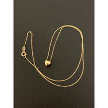 Load image into Gallery viewer, 18K Gold Necklace Chain 16.5 inches with Puffed Heart Pendant Charm 1.69 grams - Rafant