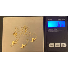 Load image into Gallery viewer, 18K Gold Necklace 16 inches with Heart Charms 1.66 grams - Rafant
