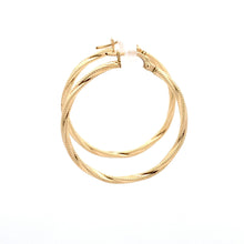 Load image into Gallery viewer, 18K Yellow Gold Earrings Hoops Spiral 1.52 grams - Rafant