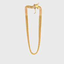 Load and play video in Gallery viewer, 18K Yellow Gold Bracelet Triple Lock 2.02 grams Size 5.25  inches