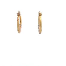 Load image into Gallery viewer, 18K Gold Earrings Hoops Heart Tricolor 1.10 grams Small - Rafant