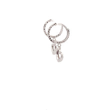 Load image into Gallery viewer, 18K White Gold Earrings Hoops Drop Heart 1.36 grams Small - Rafant