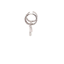 Load image into Gallery viewer, 18K White Gold Earrings Hoops Drop Heart 1.36 grams Small - Rafant