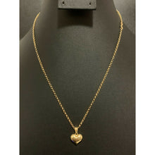 Load image into Gallery viewer, 18K Saudi Gold Necklace Chain Rolo 17.50 inches Puffed Heart Pendant 2.15 grams - Rafant