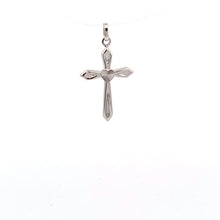 Load image into Gallery viewer, 18K White Gold Pendant Cross Religious Small 0.88 grams with Defects - Rafant