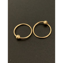 Load image into Gallery viewer, 18K Gold Earrings Hoops Loops Beads Small Tiny 0.63 grams - Rafant