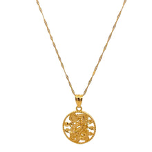Load image into Gallery viewer, 18K Gold Necklace Chain 17.75" Pendant Dragon Good Luck 1.52 grams - Rafant