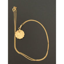 Load image into Gallery viewer, 18K Gold Necklace Chain 17" Curb with Jesus Christ Pendant 1.83 grams - Rafant