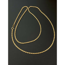 Load image into Gallery viewer, 18K Gold Chain Necklace Rope Chain 22" Saudi Yellow Gold Lightweight Dainty - Rafant