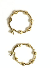 Load image into Gallery viewer, New Real 18K Saudi Gold Hoop Ball Earrings - Rafant
