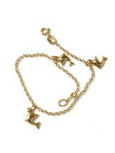 Load image into Gallery viewer, 18K Gold Bracelet with Dolphin Charms Size  7 inches - Rafant