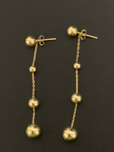 Load image into Gallery viewer, 18K Gold Earrings Stud Dangling Balls Orbs 3.02 grams - Rafant