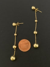 Load image into Gallery viewer, 18K Gold Earrings Stud Dangling Balls Orbs 3.02 grams - Rafant