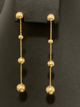 Load image into Gallery viewer, 18K Gold Earrings Stud Dangling Balls Orbs 3.02 grams - Rafant