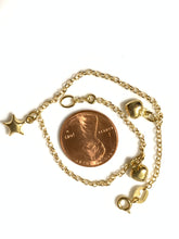 Load image into Gallery viewer, 18K Gold Bracelets Heart Star Charms Size 7 inches - Rafant