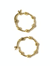 Load image into Gallery viewer, New Real 18K Saudi Gold Hoop Ball Earrings - Rafant