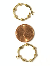 Load image into Gallery viewer, New Real 18K Saudi Gold Hoop Ball Earrings - Rafant