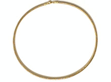 Load image into Gallery viewer, New Authentic 18K Saudi Gold 16" Omega Necklace 3 Tones Yellow White Rose Gold - Rafant
