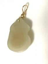 Load image into Gallery viewer, New Authentic Jade 18K Gold Lucky Money Bag pendant with 10k Gold Clasp - Rafant