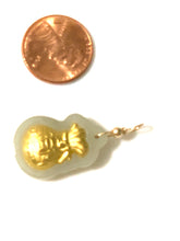 Load image into Gallery viewer, New Authentic Jade 18K Gold Lucky Money Bag pendant with 10k Gold Clasp - Rafant