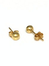 Load image into Gallery viewer, New Real 18K Saudi Gold Stud Ball Earrings Dainty Small - Rafant