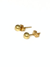 Load image into Gallery viewer, New Real 18K Saudi Gold Stud Ball Earrings Dainty Small - Rafant