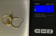 Load image into Gallery viewer, New Real 18K Saudi Gold Hoops Dangling Earrings with Heart Charms - Rafant