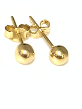 Load image into Gallery viewer, New Real 18K Saudi Gold Stud Ball Earrings Dainty Small 0.79gms - Rafant