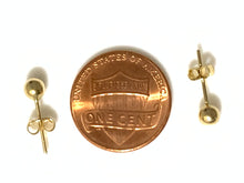 Load image into Gallery viewer, New Real 18K Saudi Gold Stud Ball Earrings Dainty Small 0.79gms - Rafant