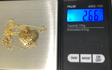 Load image into Gallery viewer, 18K Gold 18 inches Necklace Puffed Heart Pendant - Rafant