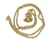 Load image into Gallery viewer, New Authentic 18K Saudi Gold 17.5" Necklace with Jesus Christ Face Pendant - Rafant