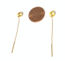 Load image into Gallery viewer, New Authentic 18K Saudi Gold Half Circle Threader Earrings Delicate Dainty - Rafant
