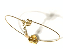 Load image into Gallery viewer, 18K Gold Heart Charm Bangle Bracelet XS-Small 2.02" - Rafant
