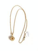 Load image into Gallery viewer, New Real 18K Saudi Gold Necklace 16" with Knot Pendant - Rafant
