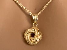 Load image into Gallery viewer, New Real 18K Saudi Gold Necklace 16" with Knot Pendant - Rafant