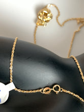 Load image into Gallery viewer, New Real 18K Saudi Gold Necklace 16" with Knot Pendant - Rafant