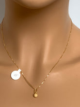 Load image into Gallery viewer, New Real 18K Saudi Gold Necklace Chain 18" with Frosted Ball Pendant - Rafant