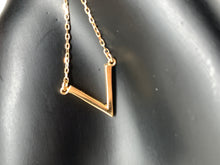 Load image into Gallery viewer, New Real 18K Saudi Gold 18" Necklace with Letter V Pendant - Rafant