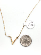 Load image into Gallery viewer, New Real 18K Saudi Gold 18" Necklace with Letter V Pendant - Rafant