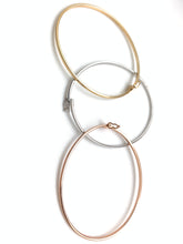 Load image into Gallery viewer, New Real 18K Saudi Gold Oval Oblong Bracelet Bangles 3 Tones White/Rose/Yellow Gold - Rafant