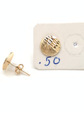 Load image into Gallery viewer, New Real 18K Saudi Gold Stud Round Circle Earrings - Rafant