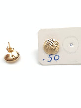 Load image into Gallery viewer, New Real 18K Saudi Gold Stud Round Circle Earrings - Rafant